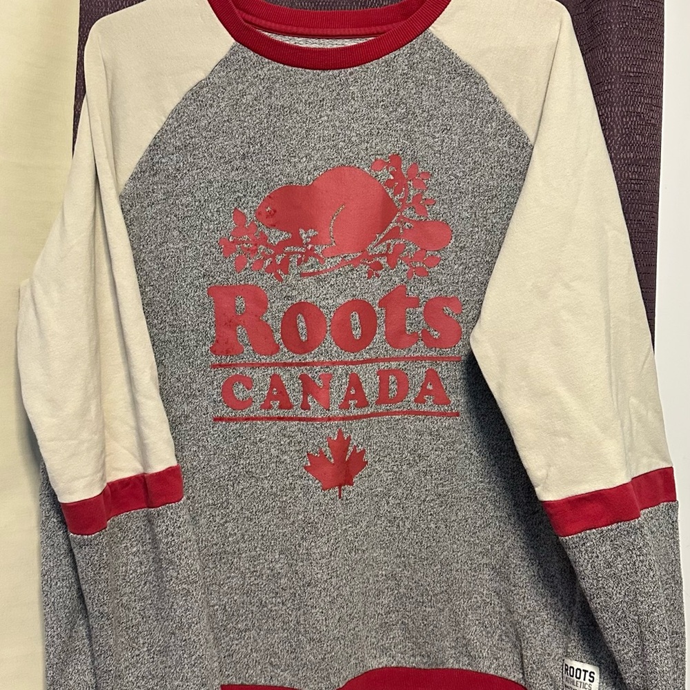 Roots Gray and Red Women's Top